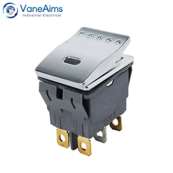 28x22mm Square Rocker Toggle Switch 15A High Current 3v 6v 12v 24v 220v LED Light Marine Push Button Switch On Off with Fixation