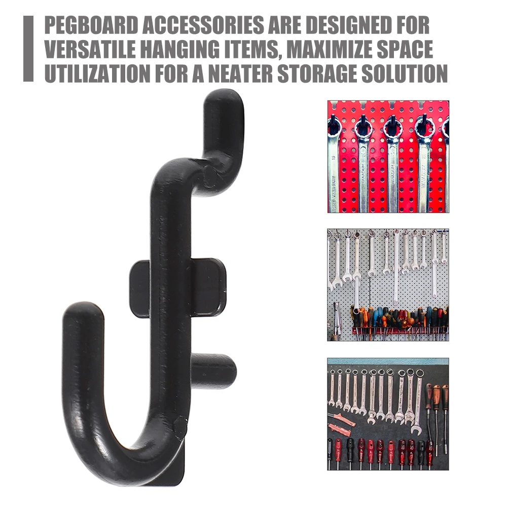 

10 Pcs Hooks Heavy Pegboard Hooks Duty Tool Organizer Hanging Garage Shelving Plastic J Type Car Trunk Storage Rack