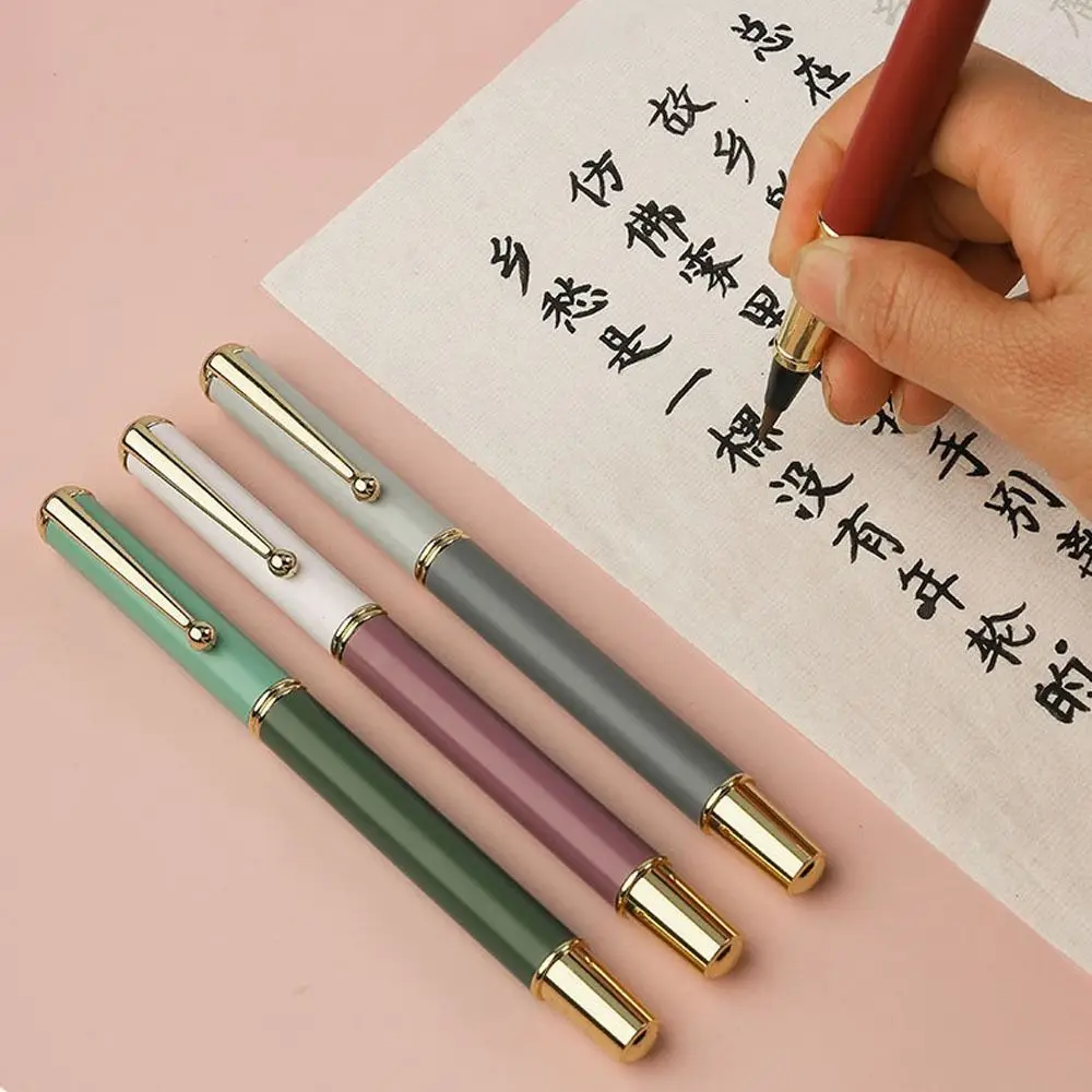 Professional Soft Hair Chinese Penmanship Brushes High Quality Metal Art Painting Pens School Students Writing Stationery