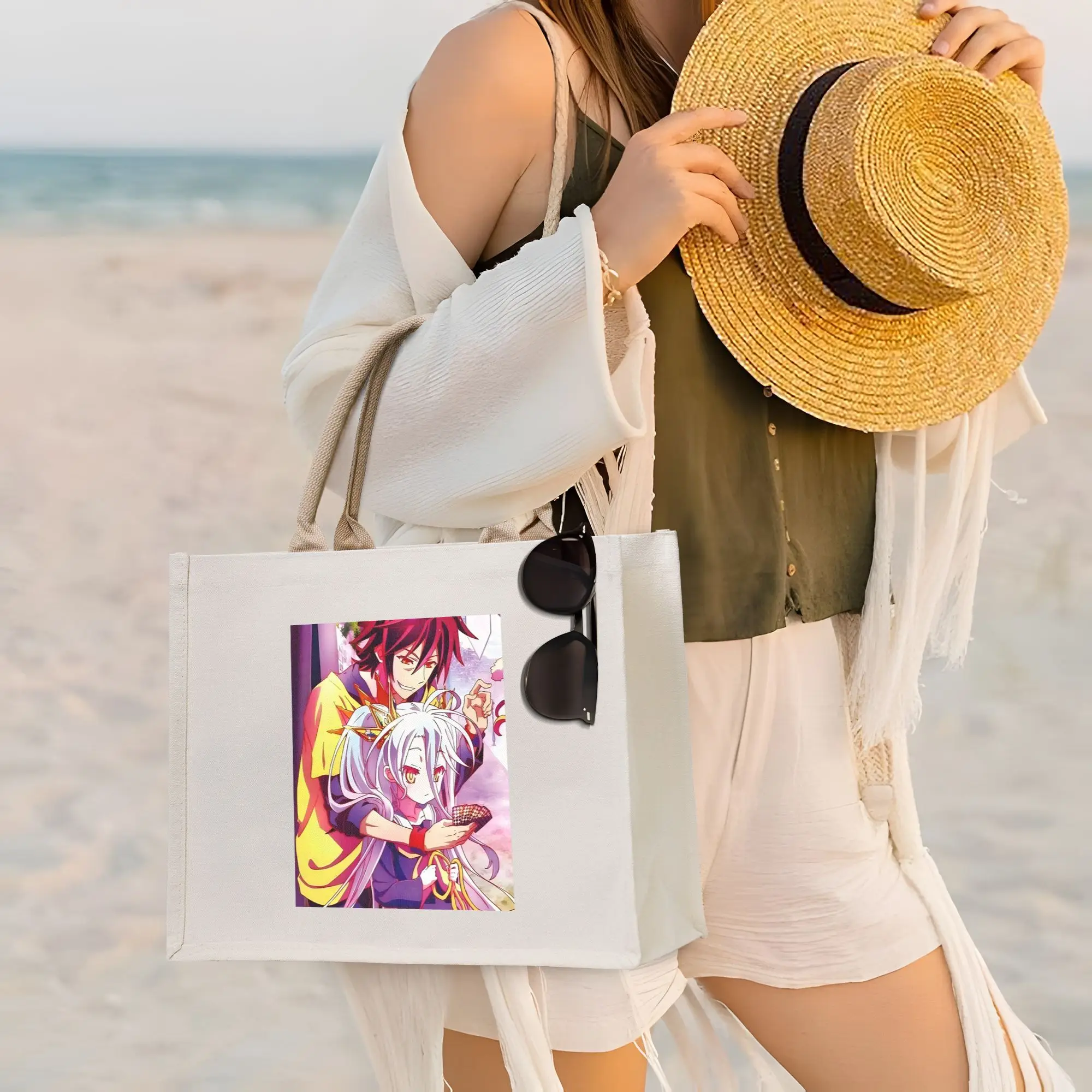 

Сумка-шоппер No Game No Life Zero Cover Image, холщовая, складная, для женщин, на плечо, дорожная сумка-тоут