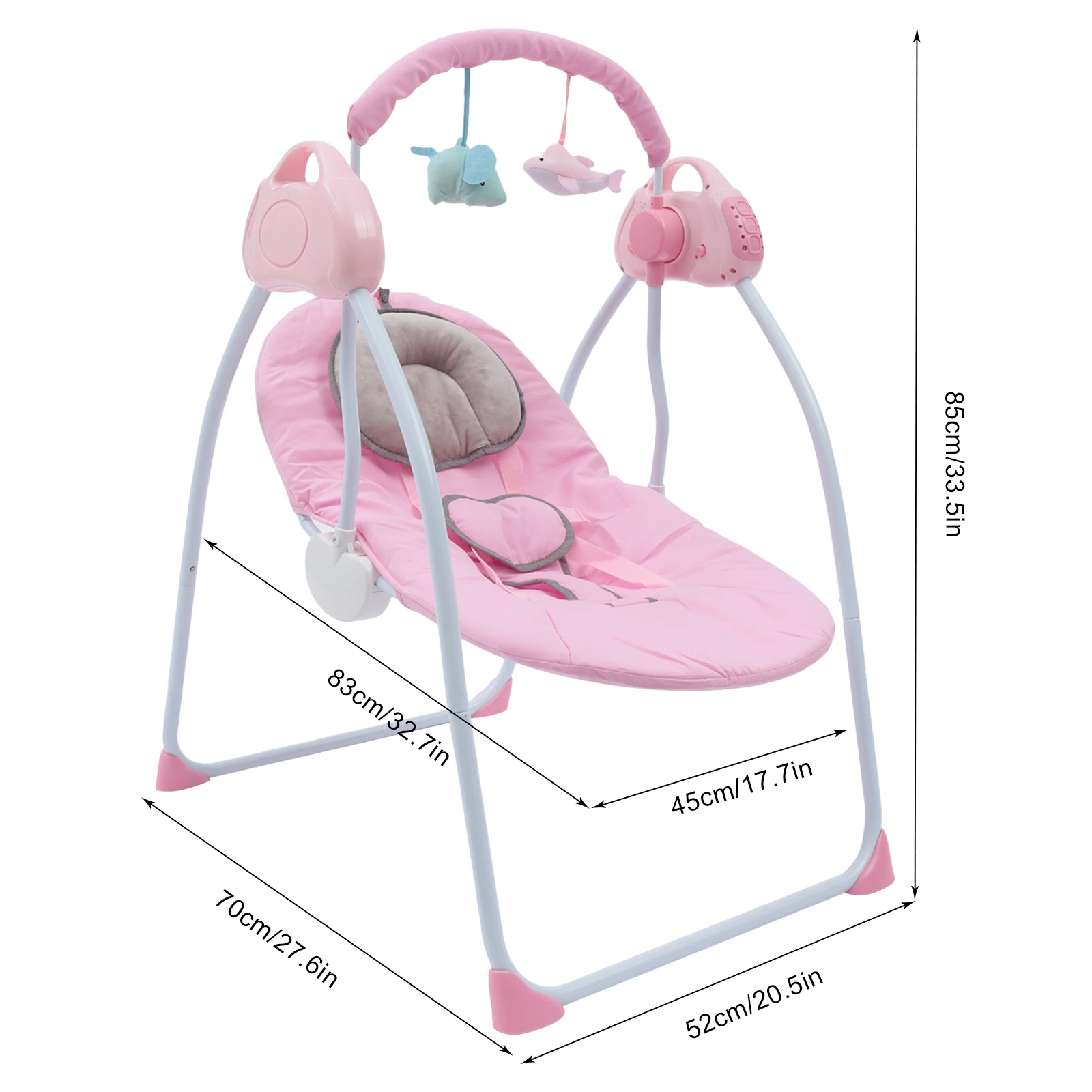 Cosas Para Bebes, Baby Swing with MP3 Music Player, Remote Control, Mosquito Net, Ergonomic Design for Healthy Spine, 5 Swing