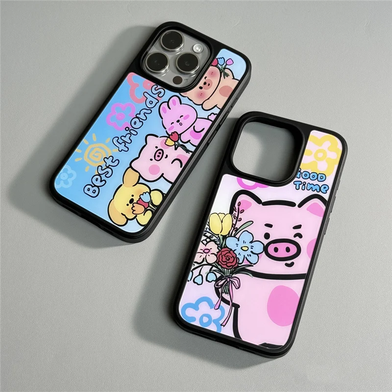 

Cartoon piggy bear animals print Magsafe case for iPhone 15Pro 13 14 15 Pro Max Magnetic Wireless Charging Shockproof Cover