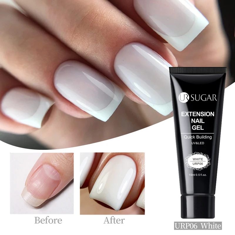 UR SUGAR 15ml Extension Nail Gel Polish Acrylic UV Construction Gel White Clear Nude Soak Off Building Prolong Nails Hard Gel