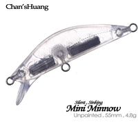Chan’sHuang 30PCS 5.5CM 4.8G Unpainted Blanks Bait Silent Sinking Minnow DIY Handmade Artificial Fishing Lure