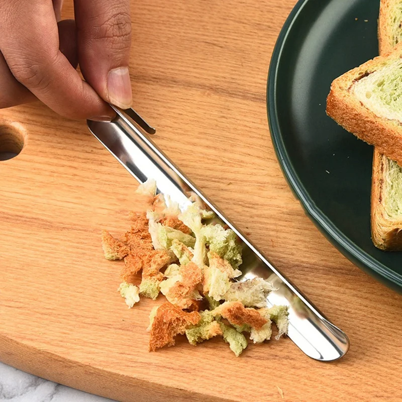 ABKO-barredora de migas de mesa de acero inoxidable, barredora de migas de restaurante con Clip de bolsillo, herramienta de limpieza de migas de mesa para servicio doméstico