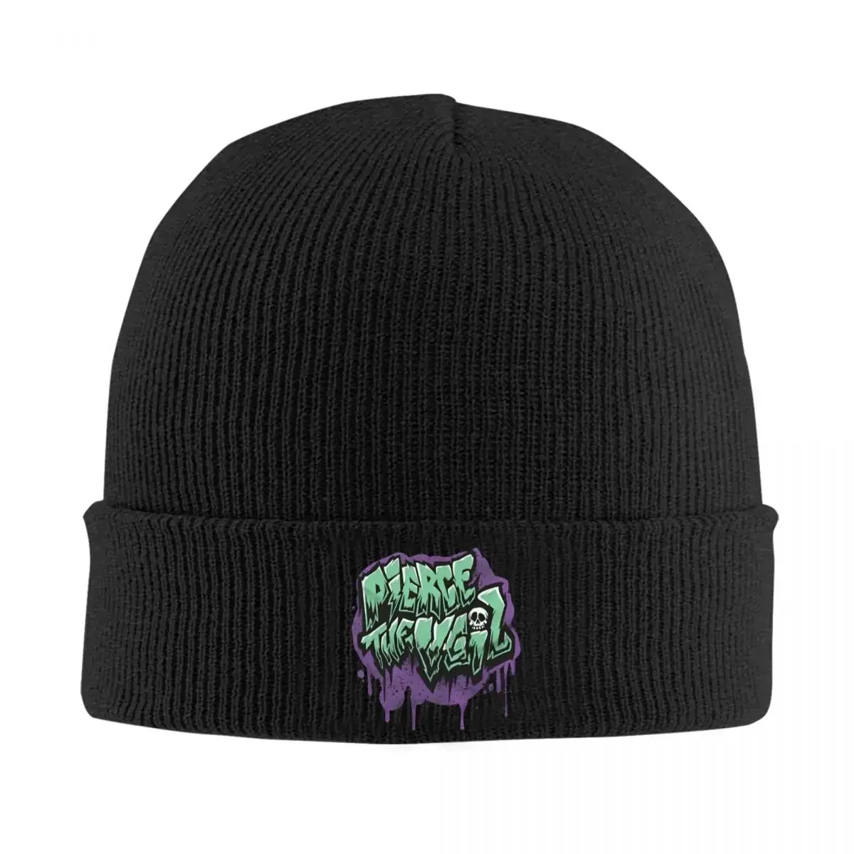 Vintage Pierce The Skull Knit Hat Beanie Winter Hat Warm Unisex Hip-hop Pop Punk Band Music Cap Men Women