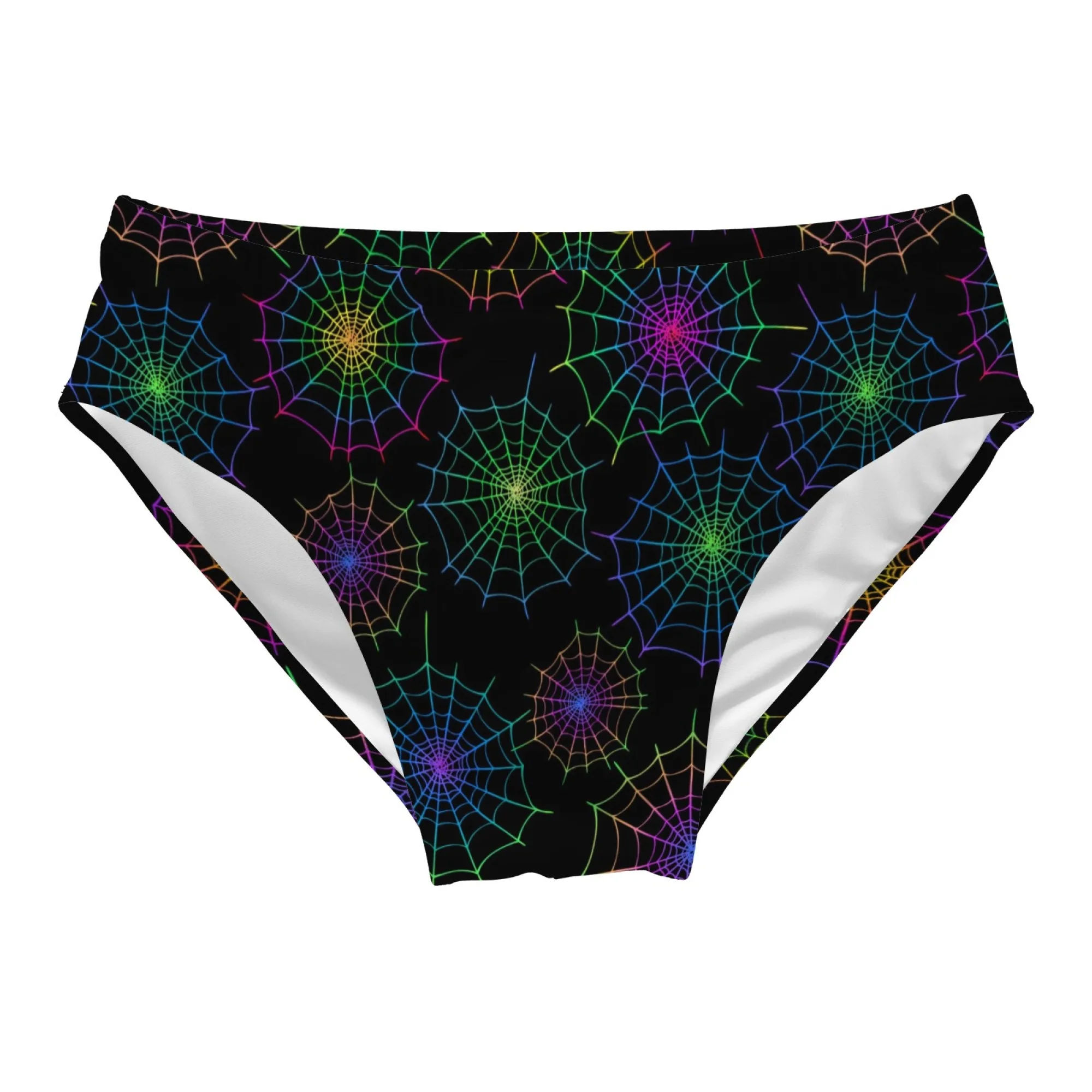Neon Spider Web Sexy Men's Swimming Trunks Casual Beach Surf Shorts Soft Comfortable Non-Slip Men's Briefs Sexy Bikini Swimwear