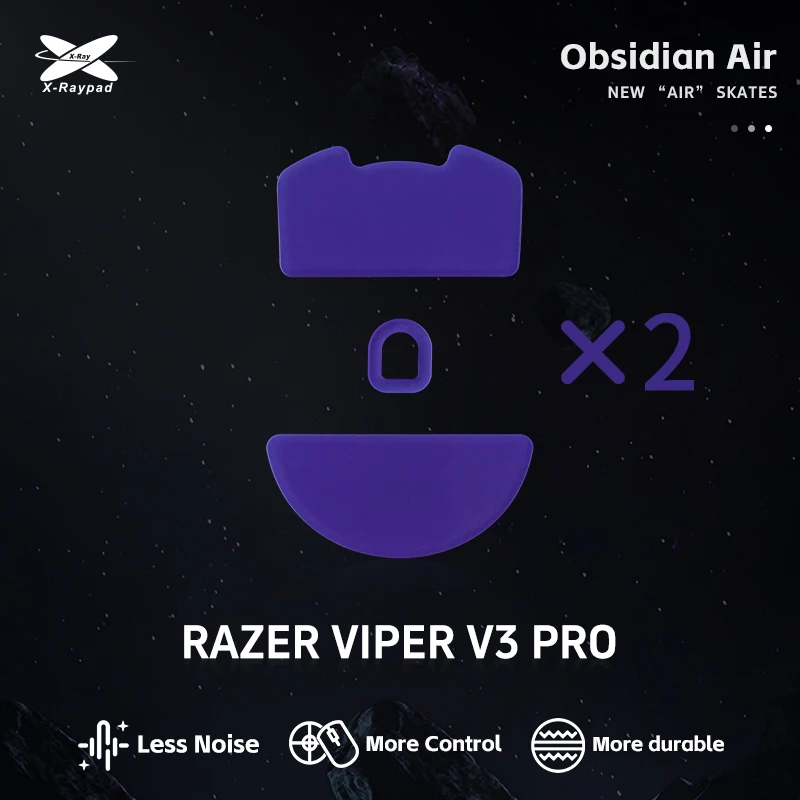 X-Raypad Obsidian Air Mouse Skates for VIPER V3 PRO – Quiet & Control