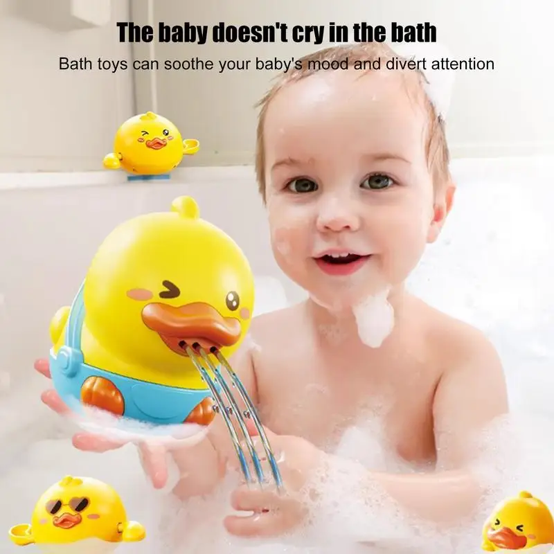 

Water Spray Bath Toy Cute Yellow Duck Floating Wind Up Bath Toys Fun Bath Time Bathtub Toys Tub Toys Shower Toys For Birthday