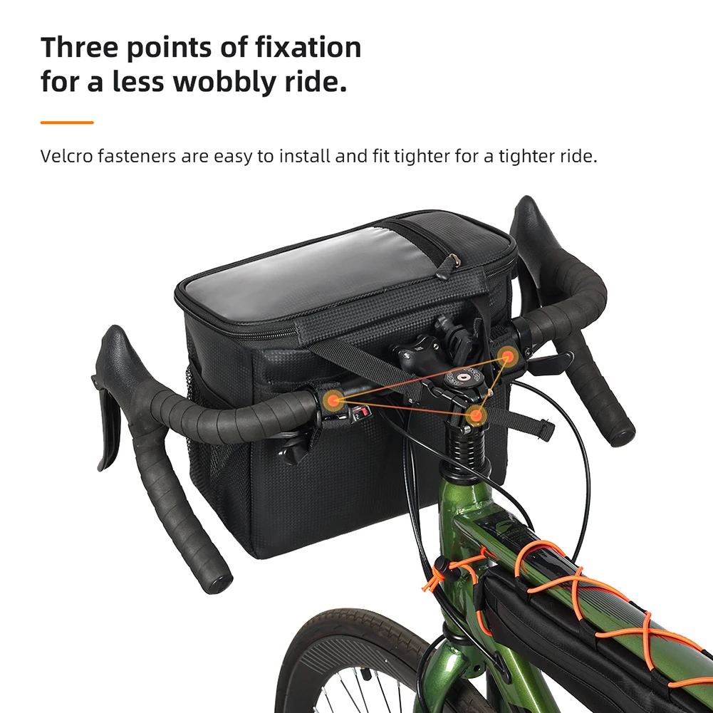 8L الهاتف حقيبة مقود الدراجة سعة كبيرة شاشة تعمل باللمس الدراجة الجبهة حقيبة التخزين مقاوم للماء مع شريط عاكس الدراجات الملحقات