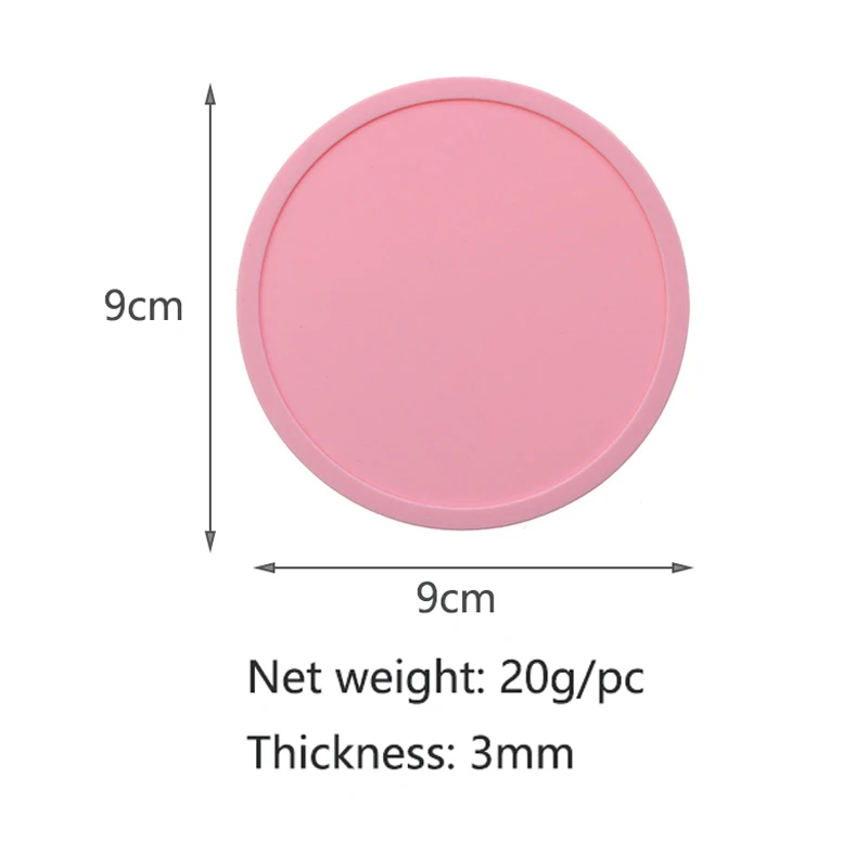 9cm Multifunctional Silicone Circular Coaster With Anti Overflow Edge Tea Cup Table Anti Scalding Anti Fouling Anti Slip Coaster