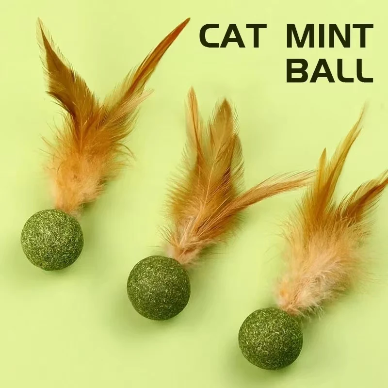 Pet Catnip Toys Cat Mint Ball Edible Catnip Ball Mouse Safety Healthy Cat Mint Cats Home Chasing Game Toy Product Clean Teeth view 2