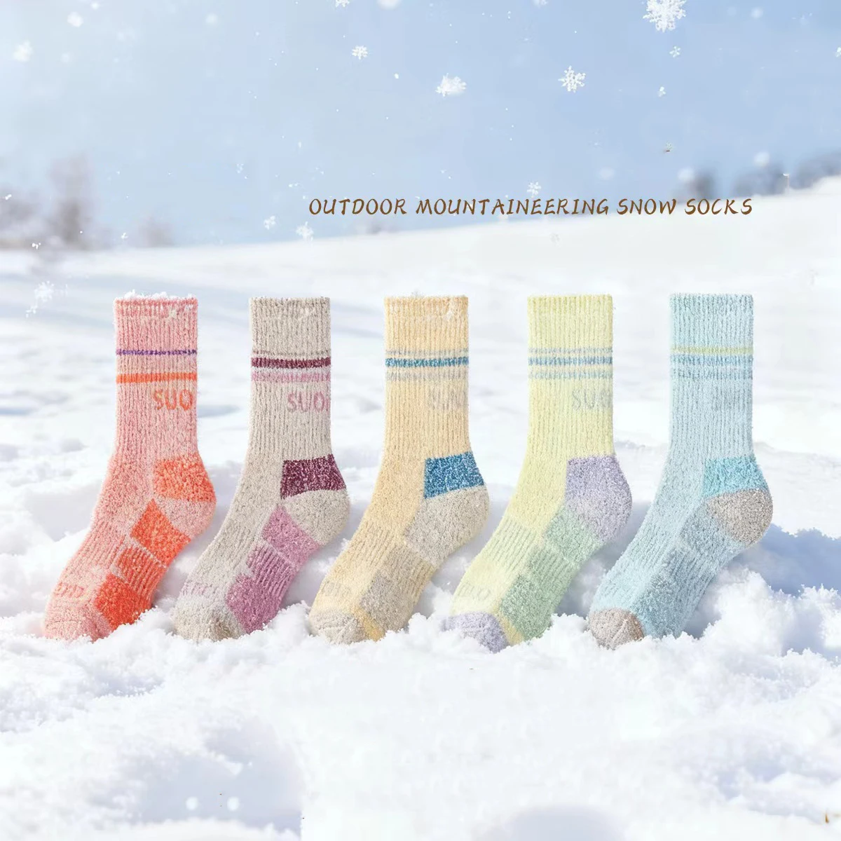 

Спорт на открытом воздухе Туризм Снежные лыжи Утолщенная изоляция Морозостойкость Впитывание влаги Дышащие женские носки Шерстяные носки