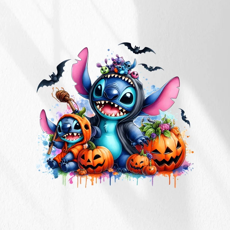 Pegatina de coche de Disney Anime Stitch, adorno de Halloween, PVC resistente al sol para ordenador portátil, adorno navideño DIY multiusos para coche