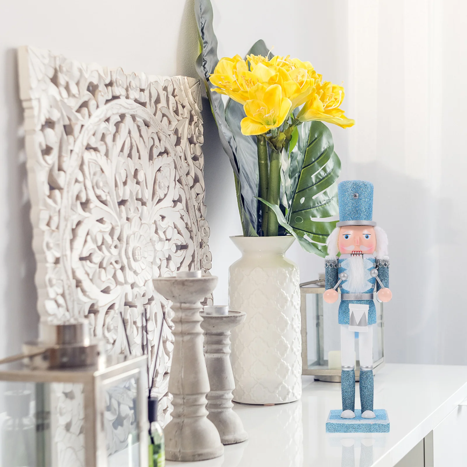 

Wood Nutcracker Soldier Christmas Decor Festive Atmosphere Classic Design Proper Size Desktop Mantel Living Room Holiday