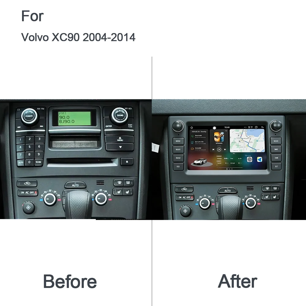 7-Zoll-Carplay-Android-14-Radio mit 8G+128GB, GPS-Autoplayer, WLAN-Multimedia für Volvo XC90 2004 2005 2006 2007 2008 2009 2010-2014 – Detail 6