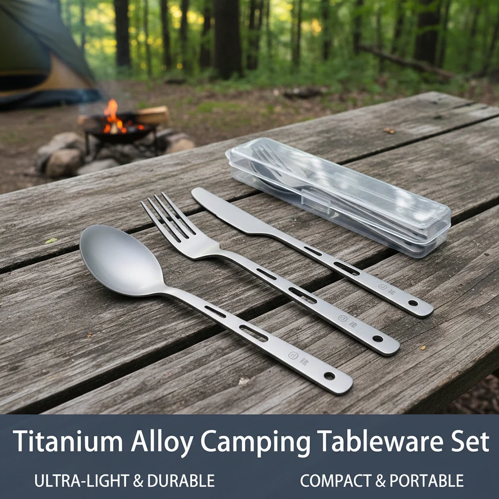 Conjunto de Utensílios de Camping para Viagem, Talheres Leves para Sobrevivência ao Ar Livre, Colher, Faca, Garfo, Hashis, Utensílios Duráveis para Caminhadas