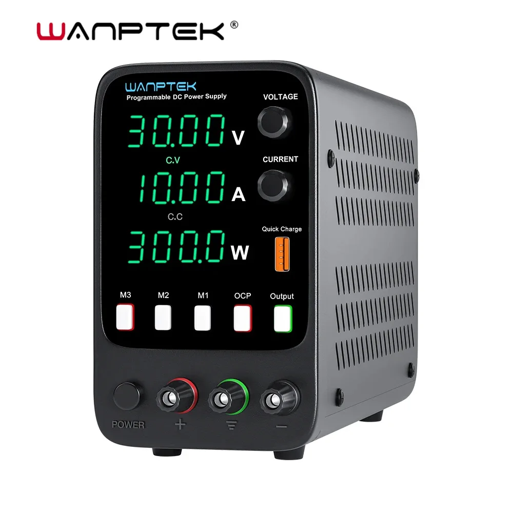 Wanptek Adjustable DC Power Supply 30V 10A Lab Programmable Memory Function Bench Power Source Voltage Regulator Switch 60V 5A