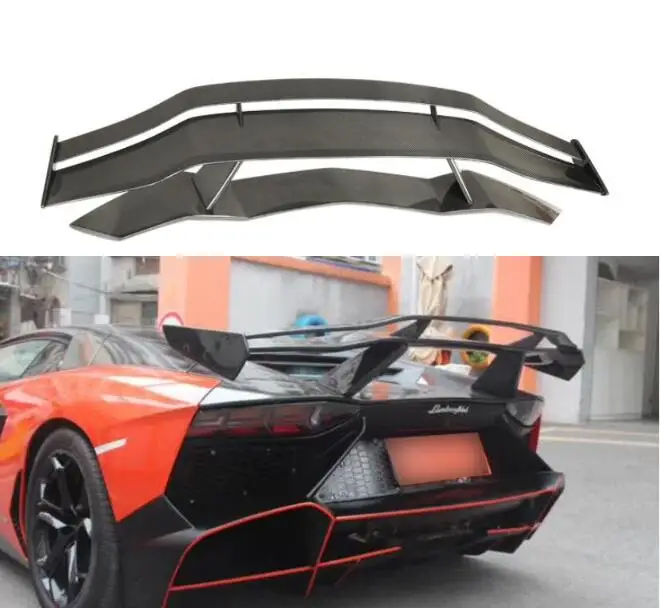 Real Carbon Fiber Car Rear Wing Trunk Lip Spoiler For Lamborghini Aventador LP700 LP720 LP740S LP750 2011-2019