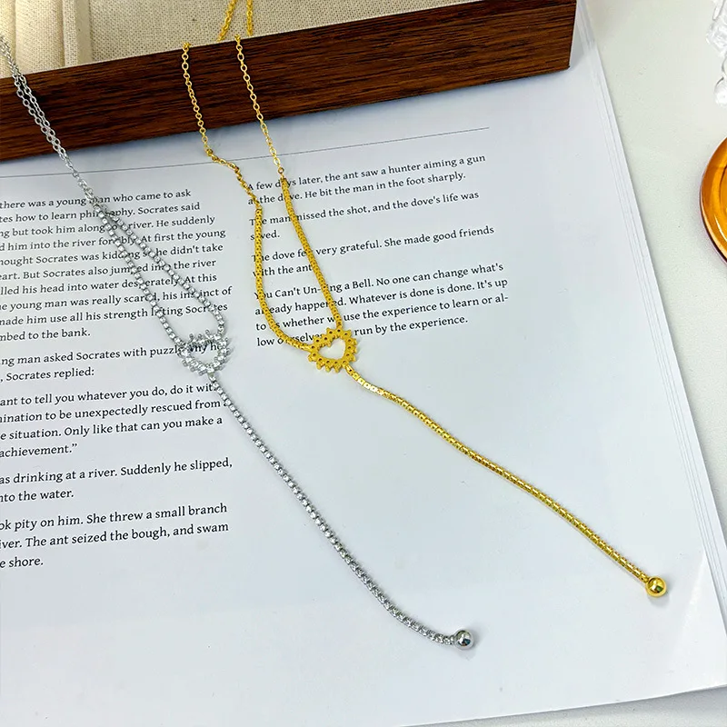 Liebe Quaste Kristalle Anhänger Legierung Schlüsselbein Kette Frauen Licht Luxus Personalisierte Halsketten Mode Schmuck – Detail 2