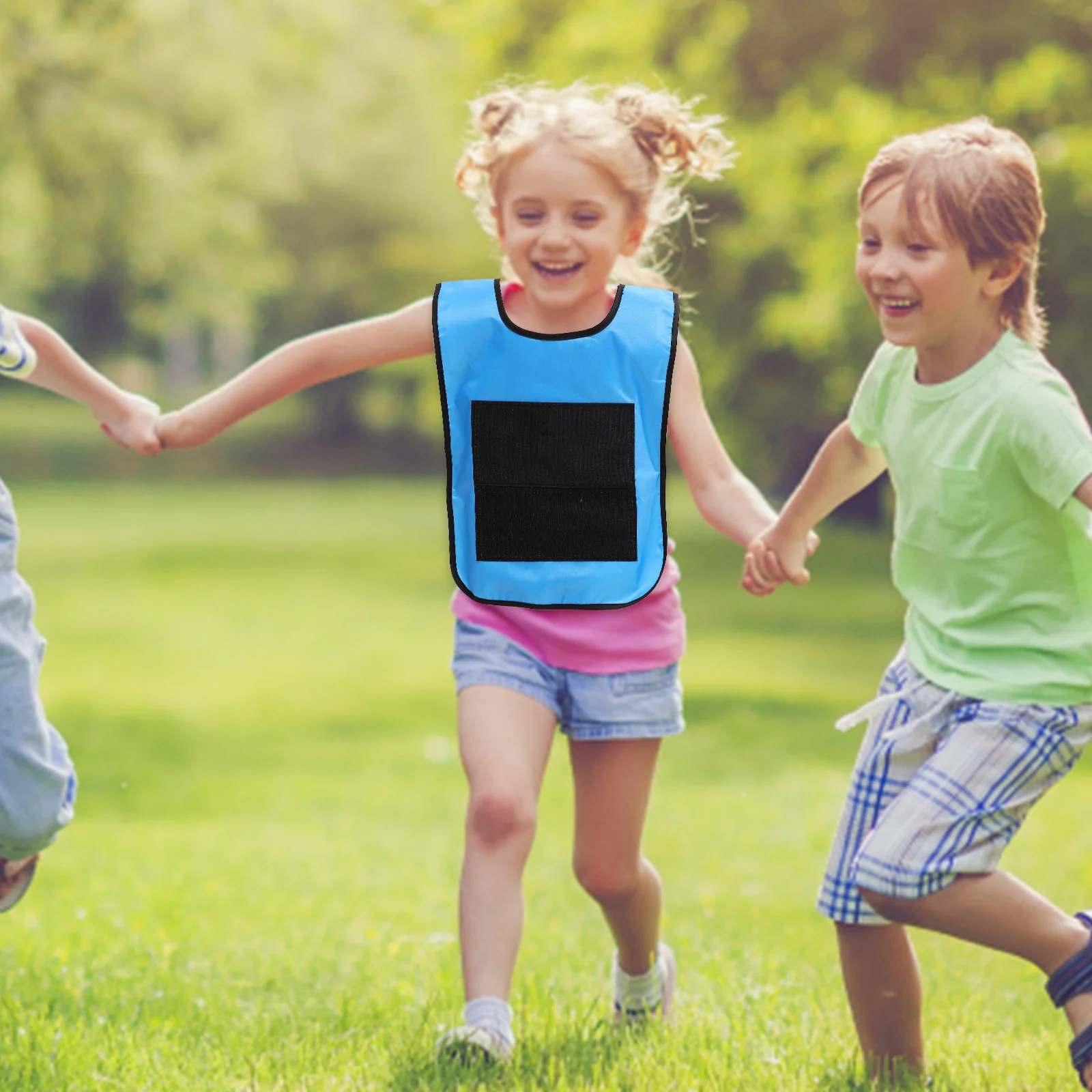 

Набор для игры в мяч-неваляшку для детей: жилеты с самоклеящимися губчатыми шариками из высококачественного полиэстера для игр на свежем воздухе и групповых мероприятий, сине-желтый