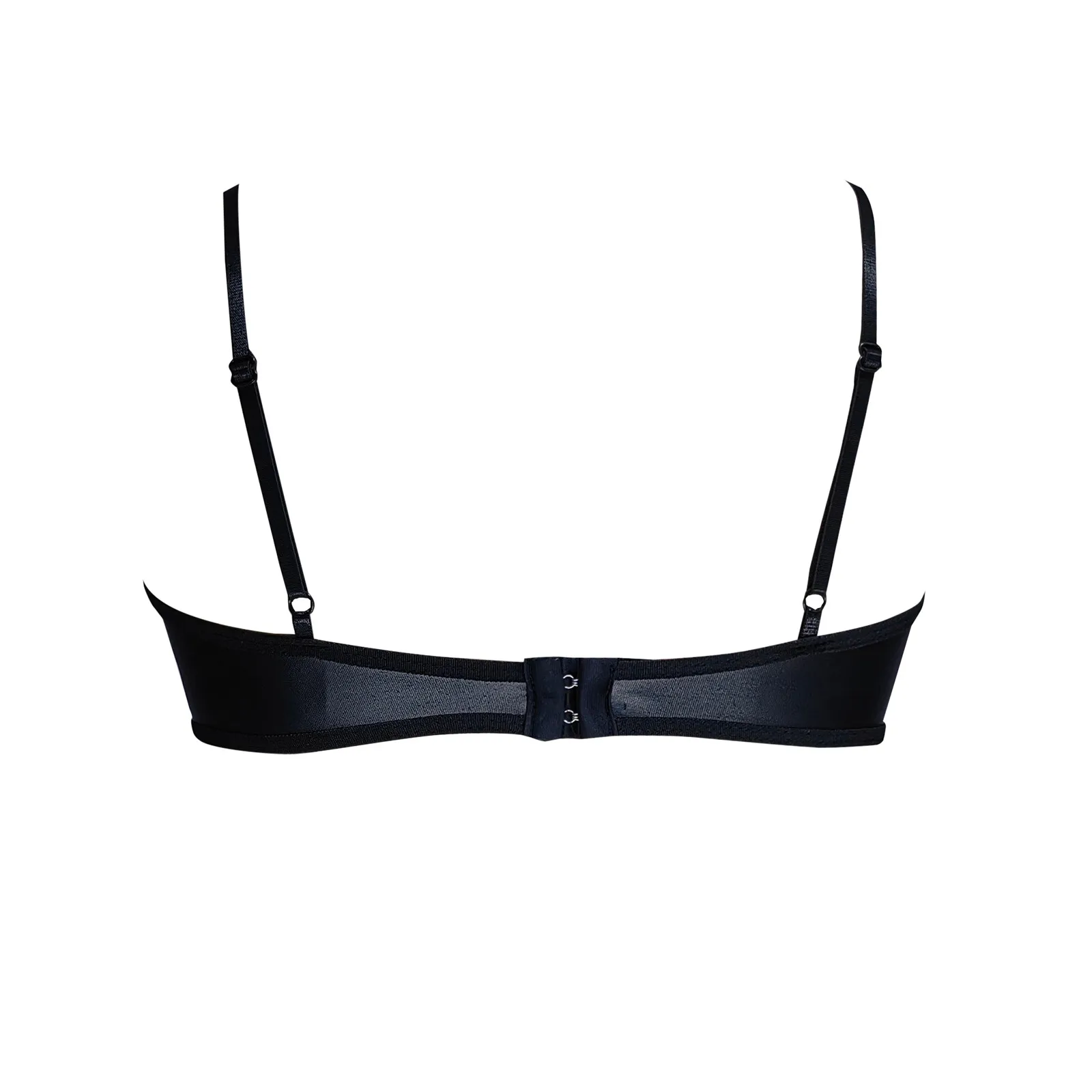 Womens Sexy Lingerie Wetlook Leather Harness Bra Fashion Black Wire-free No Pad Bra Top Erotic Lingerie Underwear Clubwear