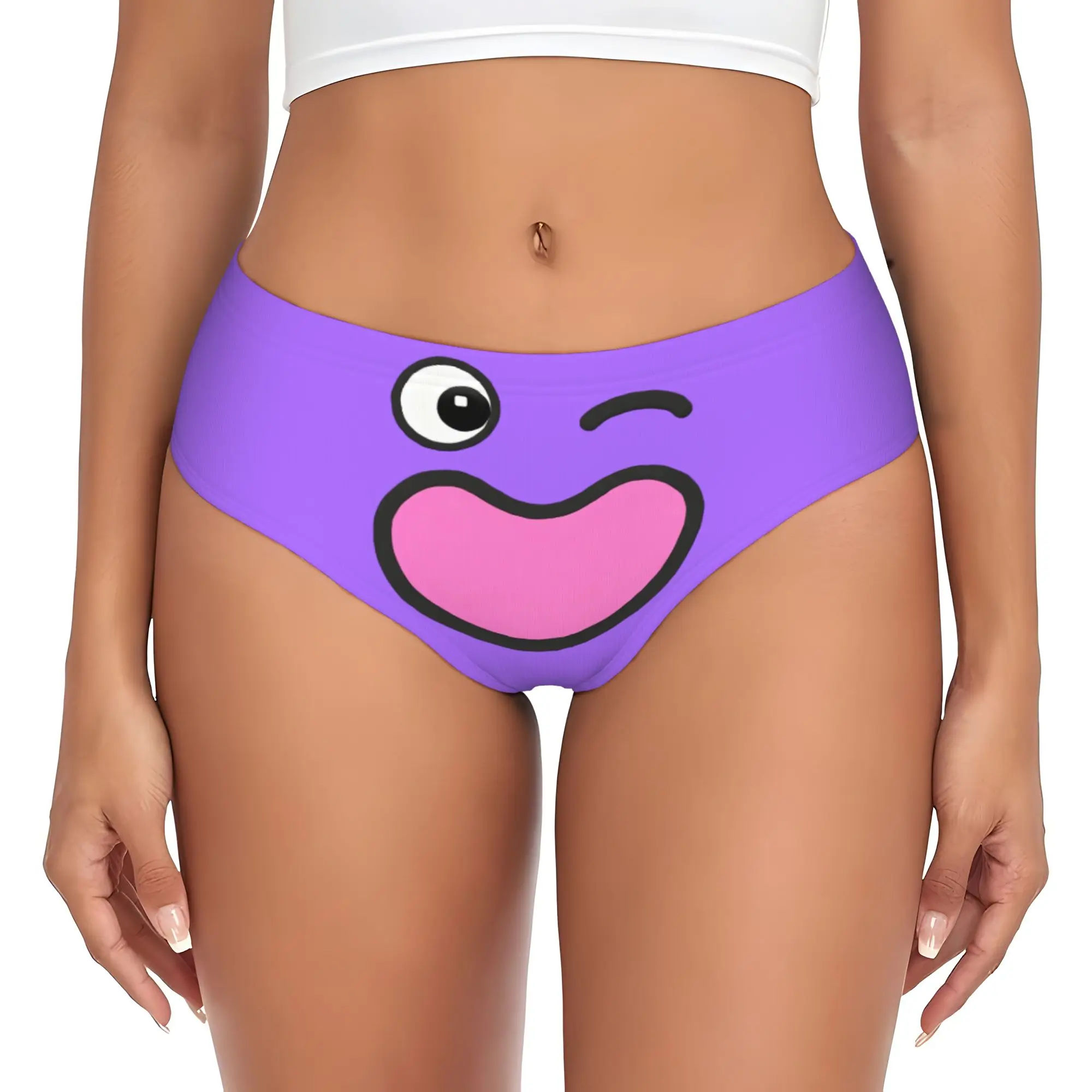 Custom Funny Expression Face  Brief Panties Women's Breathable  Underwear