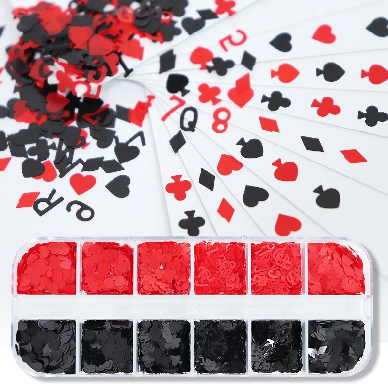 Poker Cards Resin Filling UV Epoxy Resin Filler Red Black Sequin Crystal Mold Filling Pigment Handmade Jewelry Making DIY Crafts