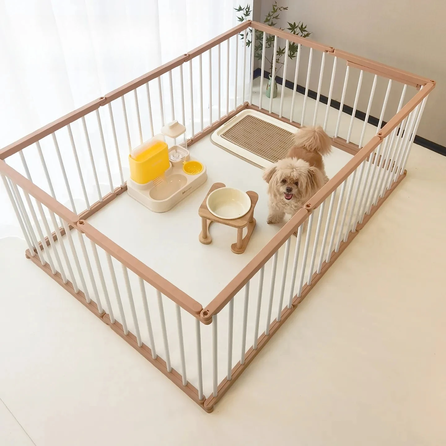 Grating Equipment Dog Fence Balcony Outdoor Folding Stair Gate Dog Fence Kennel Playpen Modular Malla Para Perros Dog Supplies