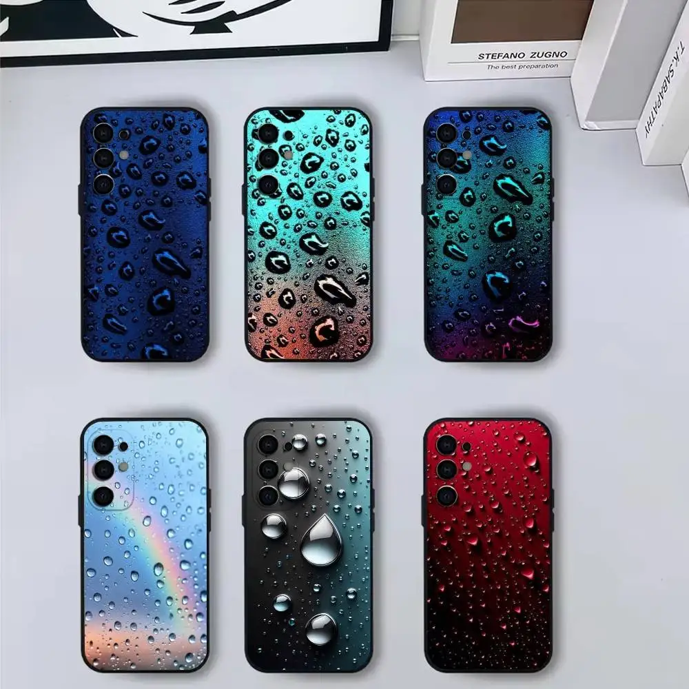 

W-Water D-Droplets Phone Case For Samsung S25,S24,S21,S22,S23,S30,Ultra,S20,Plus,Fe,Lite,Note,10,9,5G Black Cover