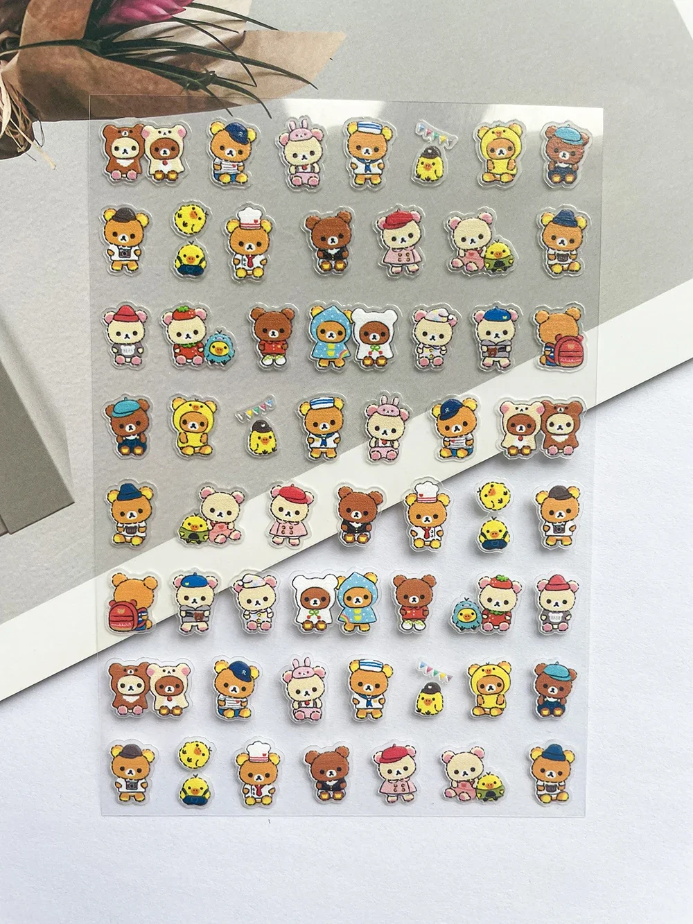 Pvc Super Mini Pink Rilakkuma Poster Goods Stickers Nail Art Bear Decorate Phone Case Laptop Keyboard Button Cute Stickers Gifts view 5
