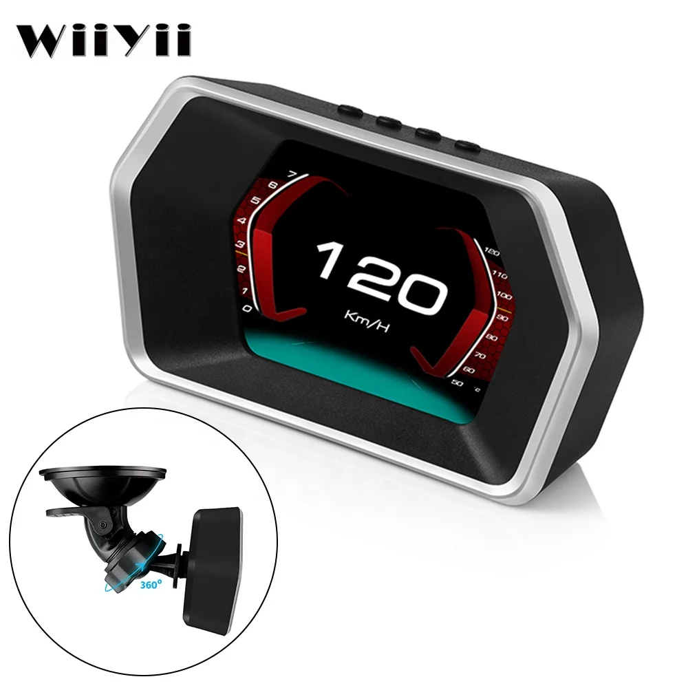 Cars P17 OBD2 Gauge PSI Universal HUD GPS Head up Display Multi-function Digital Speedometer Used Car Alarms Speedometer