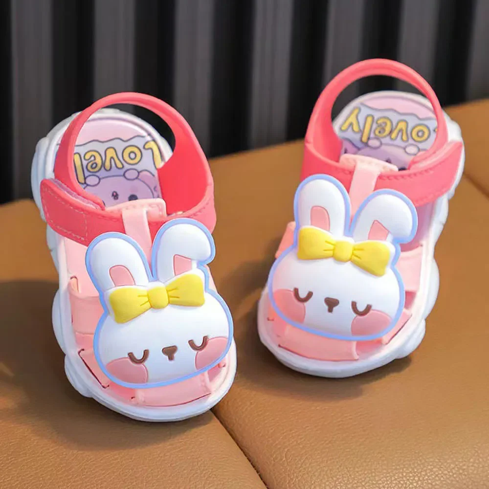 New Summer Beach Sandals For Children Cute Cartoon Bear Boys Girls Toddler Shoes Anti-slippery Soft-soled Korean Style Footwear