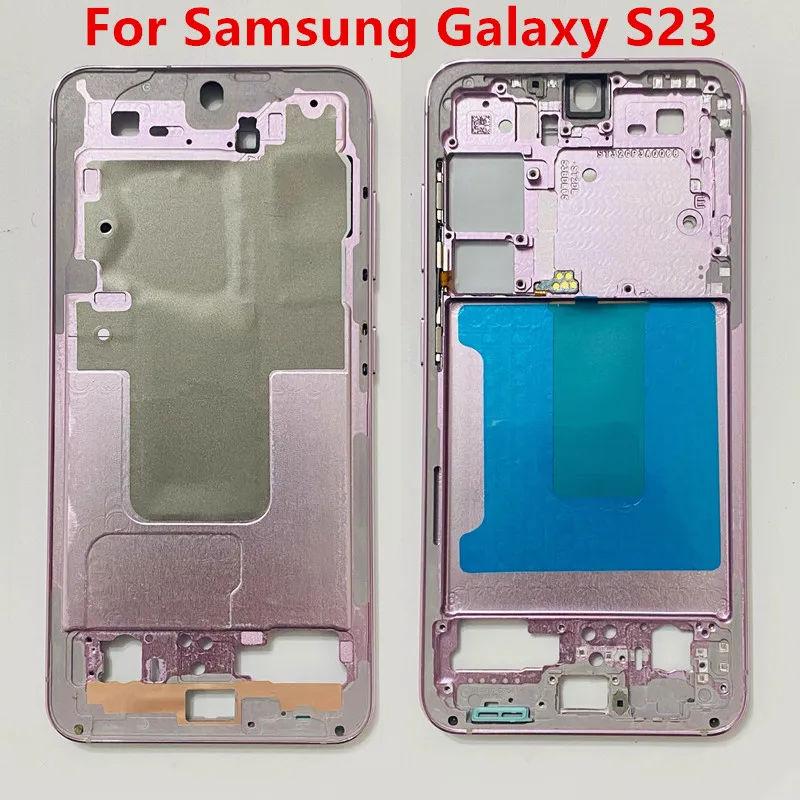 S23 Middle Frame For Samsung Galaxy S23 S911 Housing Board LCD Faceplate Bezel Replace Repair Parts + Side Buttons