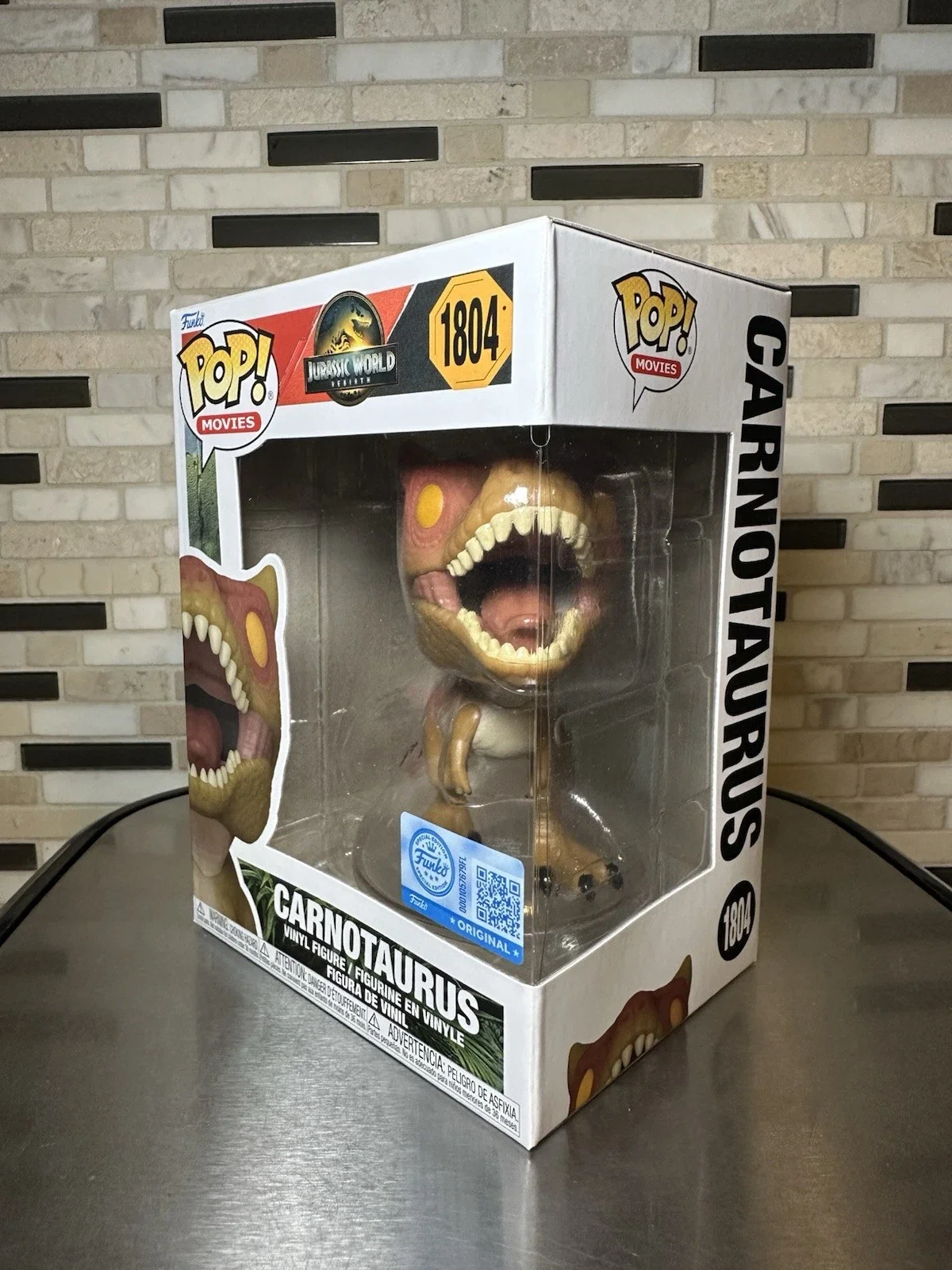 Funko Pop Jurassic World: إعادة الميلاد Carnotaurus 1804 أرقام 3.9 بوصة ديناصور الفينيل الشكل تحصيل طبعة محدودة لعبة هدية
