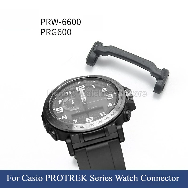 For Casio Plastic Watch Strap Connector Black Matching PRG600/650 Easy To Assemble Onto Watch and Strap with Stable Connection