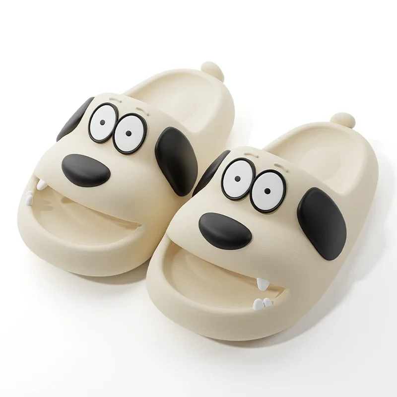 Home Slippers Woman Summer Beach Sandal Outdoor Soft Sole Non Slip Anti Skid Hello Dog Cute Cartoon Kawaii Flip Flops