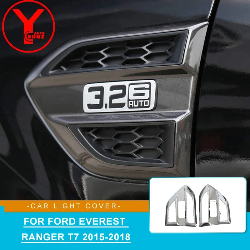 

Side Light Lamp Cover For Ford Ranger T7 T8 Wildtrak Everest Endeavour 2016 2017 2018 2019 2020 Double Cabin car Accessoires