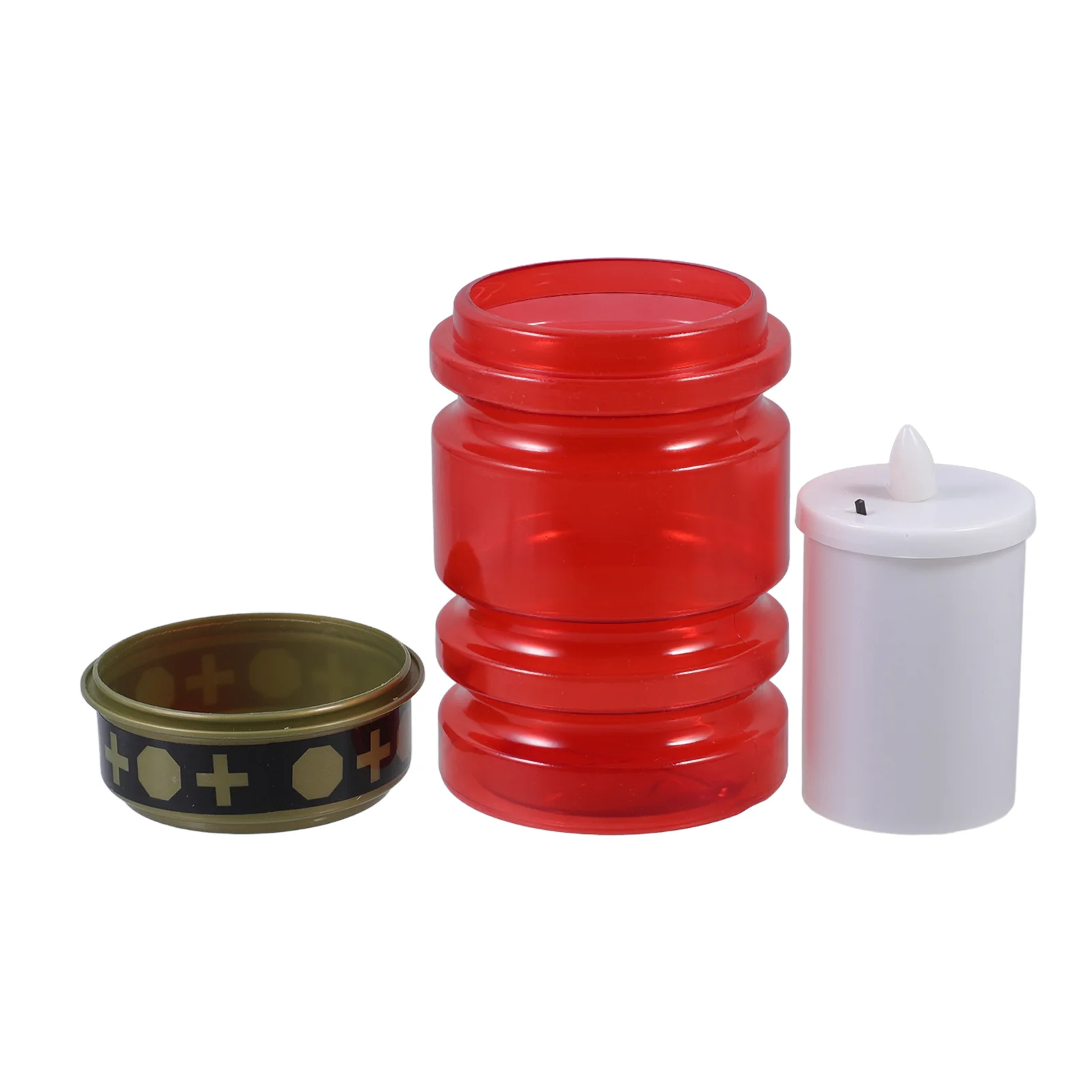 

Electronic Cross Lamps Church Lights Red Flameless Candles Tea Grave LED Ornaments Solar Cemetery Decorations