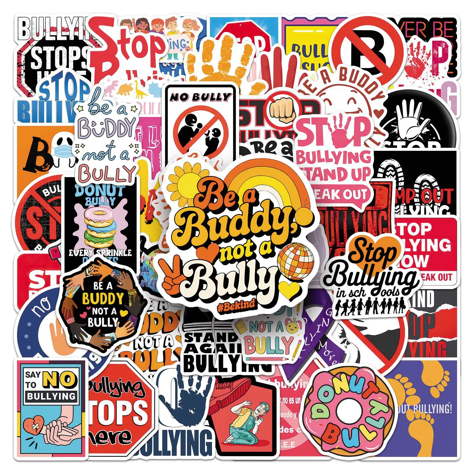 

50PCS Cartoon Inspirational Positive Energy Sticker DIY Decorative Mobile Phone Case Notebook Water Cup Waterproof Toys Gifts