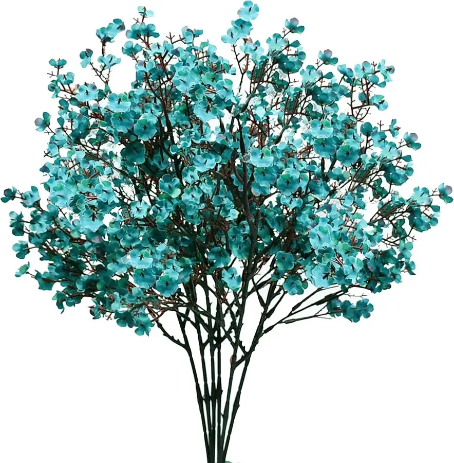 

Teal Artificial Baby’s Breath Flowers 15 Bundles Silk Gypsophila with Bendable Stems for Fall Centerpiece Wedding Decor and Tabl