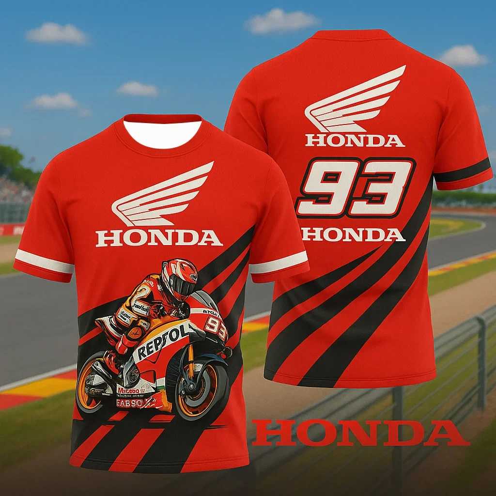 

Honda Men's Summer Short Sleeve T-Shirt Quick-Dry Jersey Fashion Casual Sports Motorcycle Racing Car Brand​