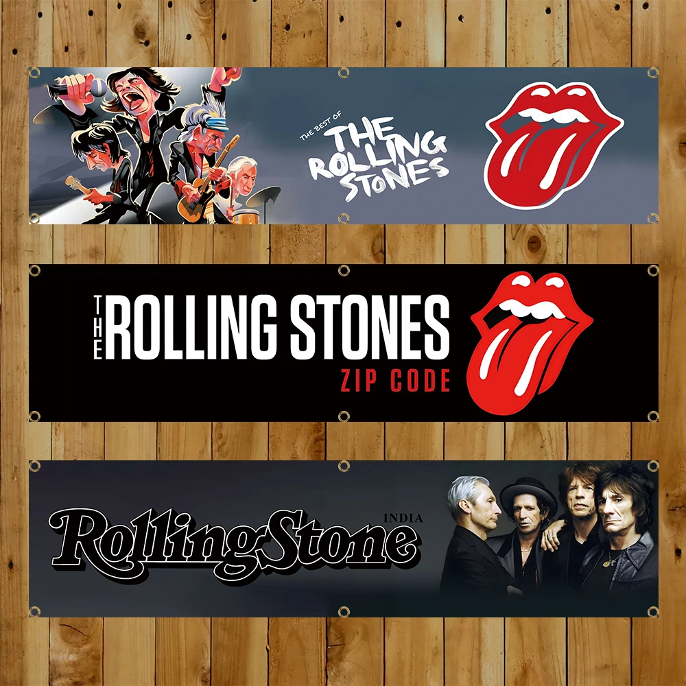 60x240cm Hot Band-The-R-Rolling Stones lips Flag Polyester Digital Printing Banner for Garage Wall Art Out Door Decoration