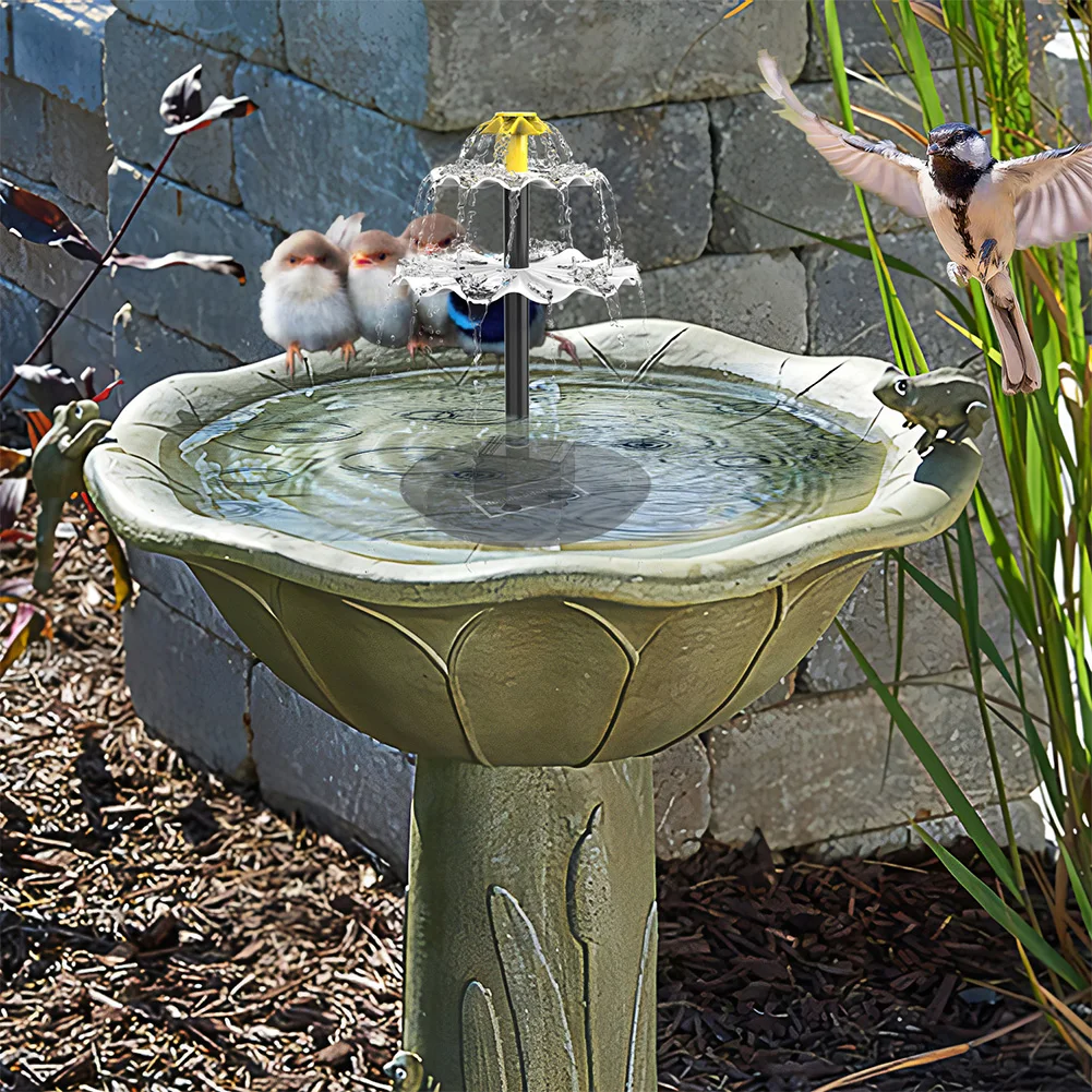 Fuente decorativa de 3 niveles con Panel Solar, alimentador de aves para exteriores, multifunción para decoración de jardín