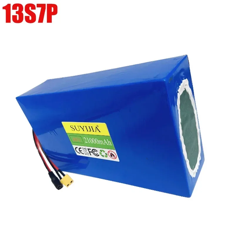 large-capacity lithium battery, suitable for 48V 250W-1000W, built-in BMS, 54.6V 2A pipe charger  21Ah 13S7P