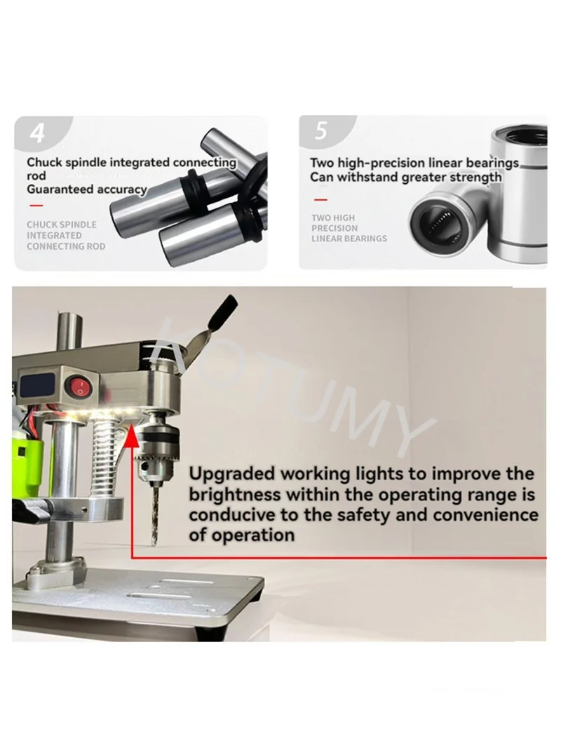 Small Mini Drill Press DC Speed Regulating Electric Drill Drilling Machine Desktop Bench Drill Precision Electric Drill Stand