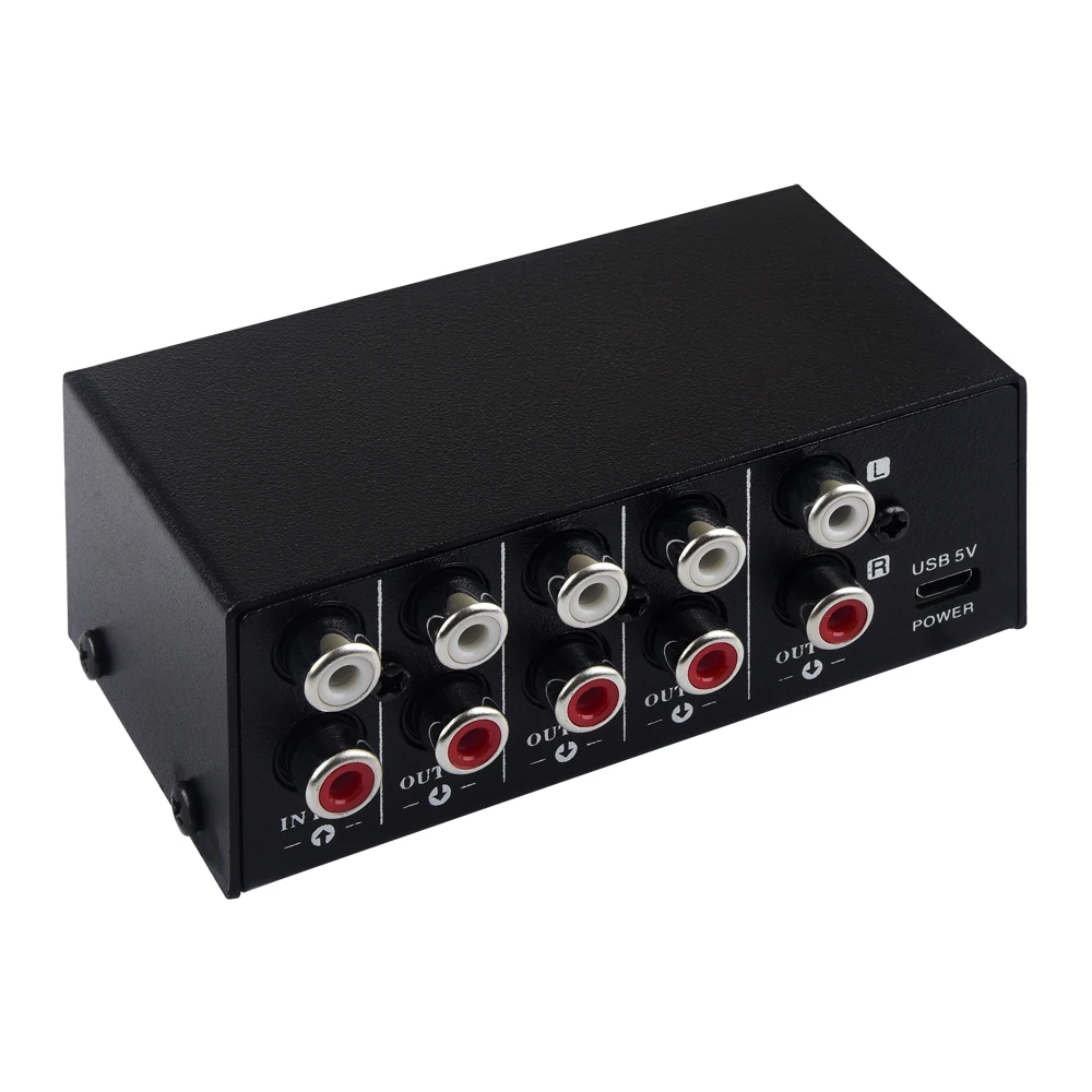 1 In 4 Out Audio Signal Distributor RCA Interface Lossless Output