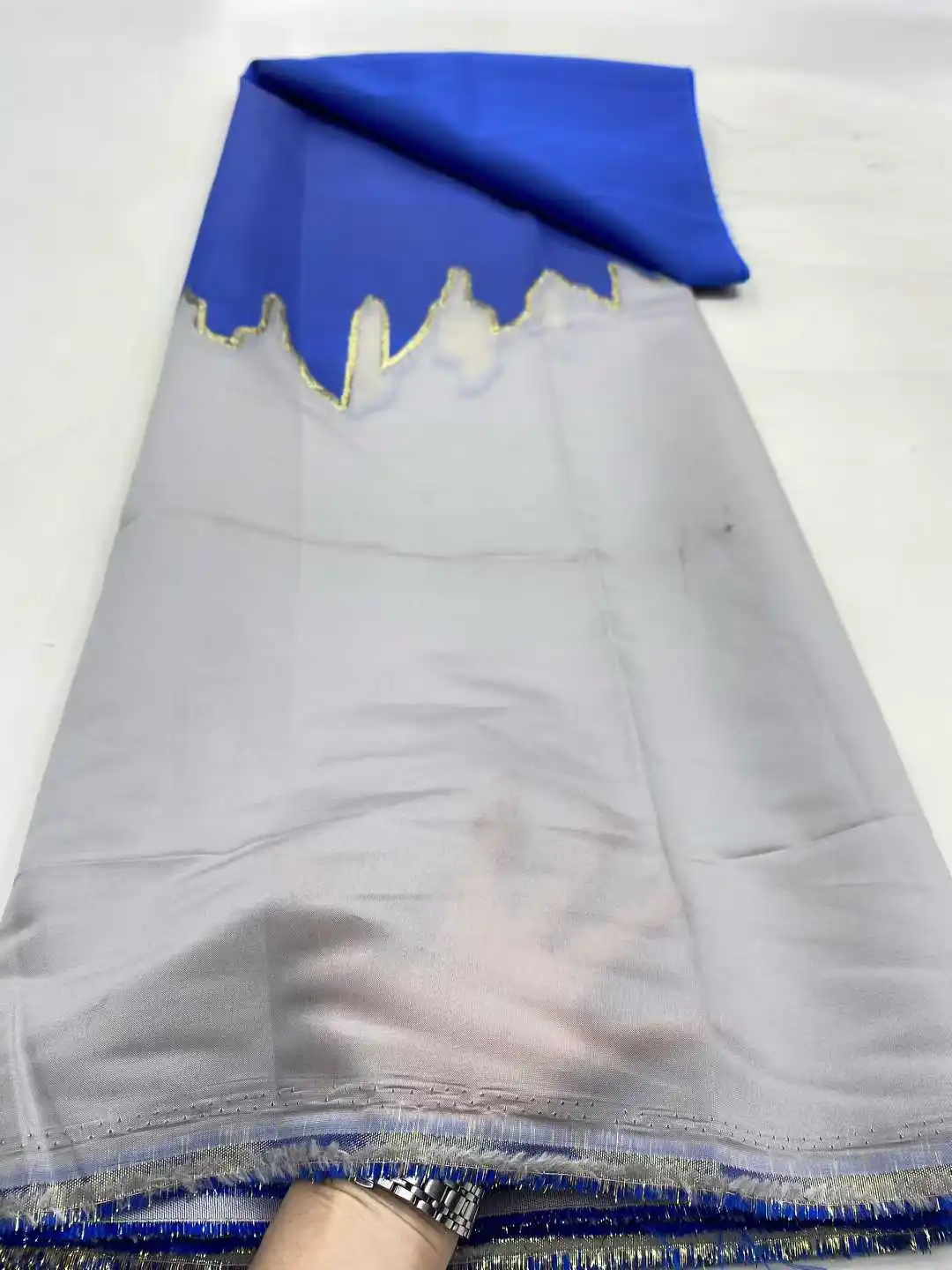 2025 فاخر جودة عالية الأفريقي الأورجانزا الديباج أقمشة الدانتيل 5 ياردة الفرنسية تولParty ثوب فستان النيجيري الجاكار الدانتيل الخياطة #5