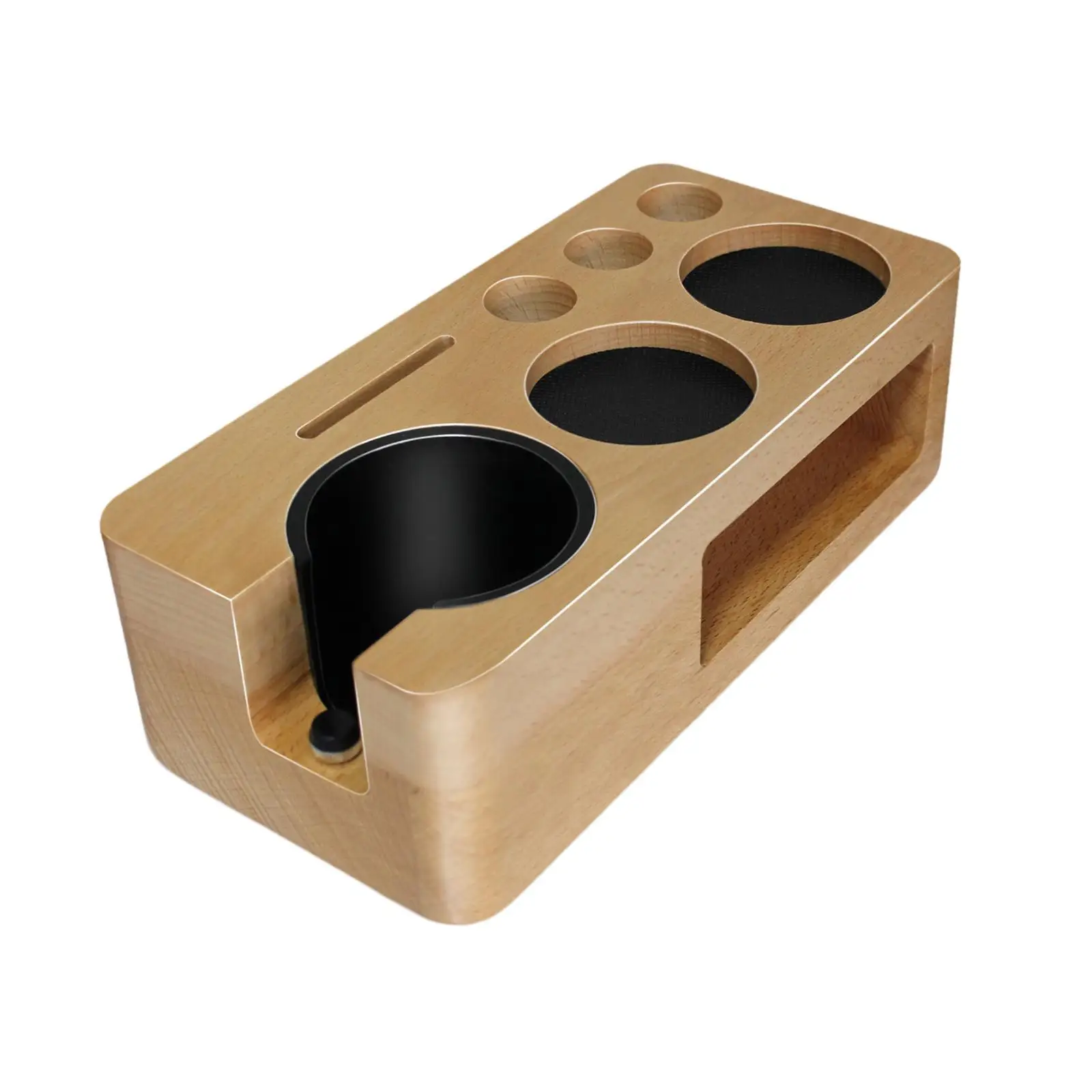 Wooden Portafilter Holder Espresso Tamper Mat Stand Coffee Tamper Stand Versatile for Bar Restaurant Kitchen Office Coffee Shop