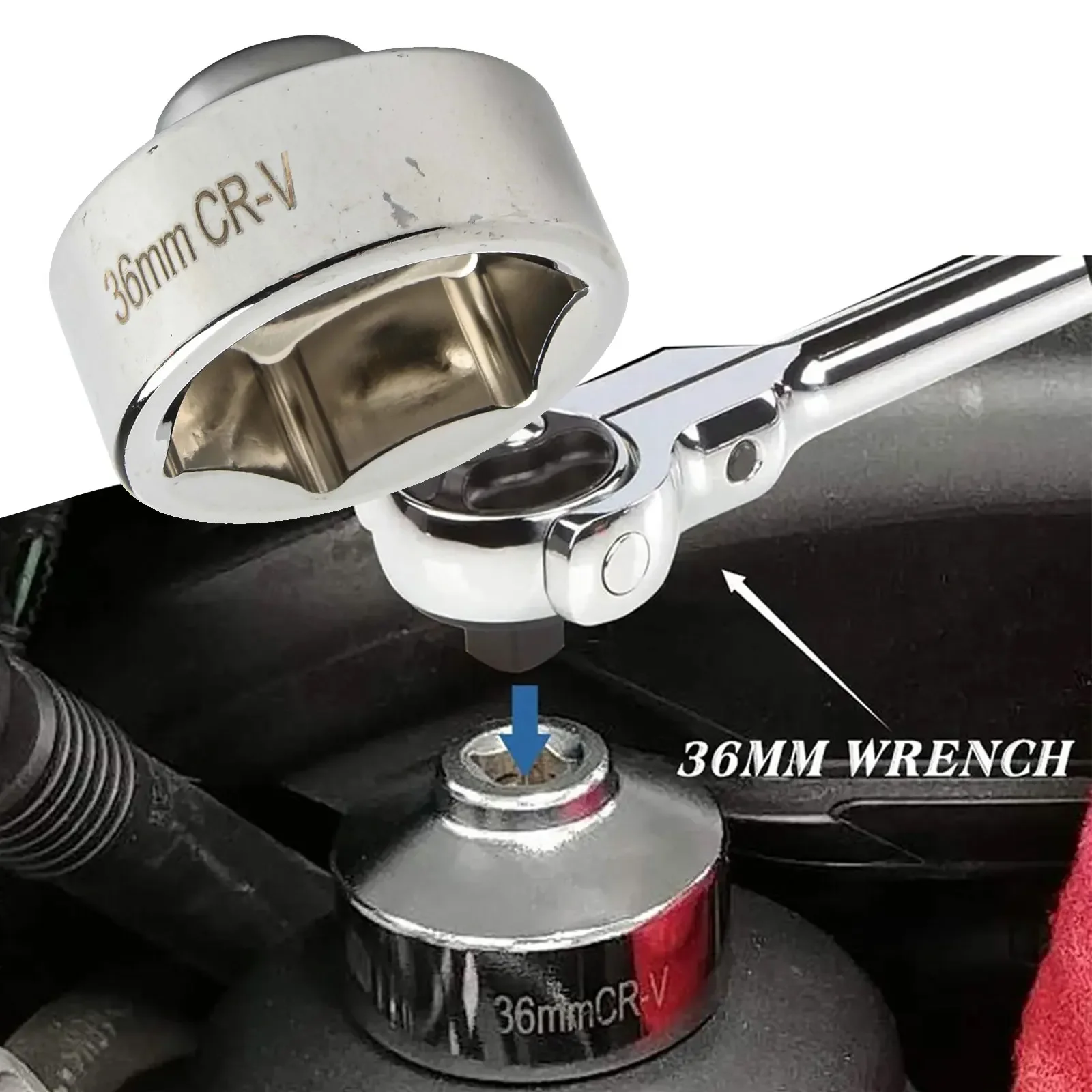 

Low Profile 36mm Oil Filter Socket Tool with 3/8 inch Drive to Remove Cartridge Style Oil and Fuel Filter Canister